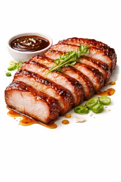 Sliced Glazed Pork Tenderloin With Dipping Sauce