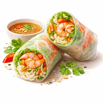 Fresh Vietnamese Spring Rolls With Dipping Sauce