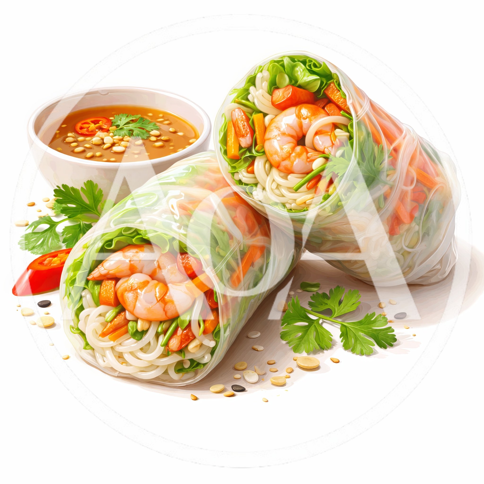 Fresh Vietnamese Spring Rolls With Dipping Sauce