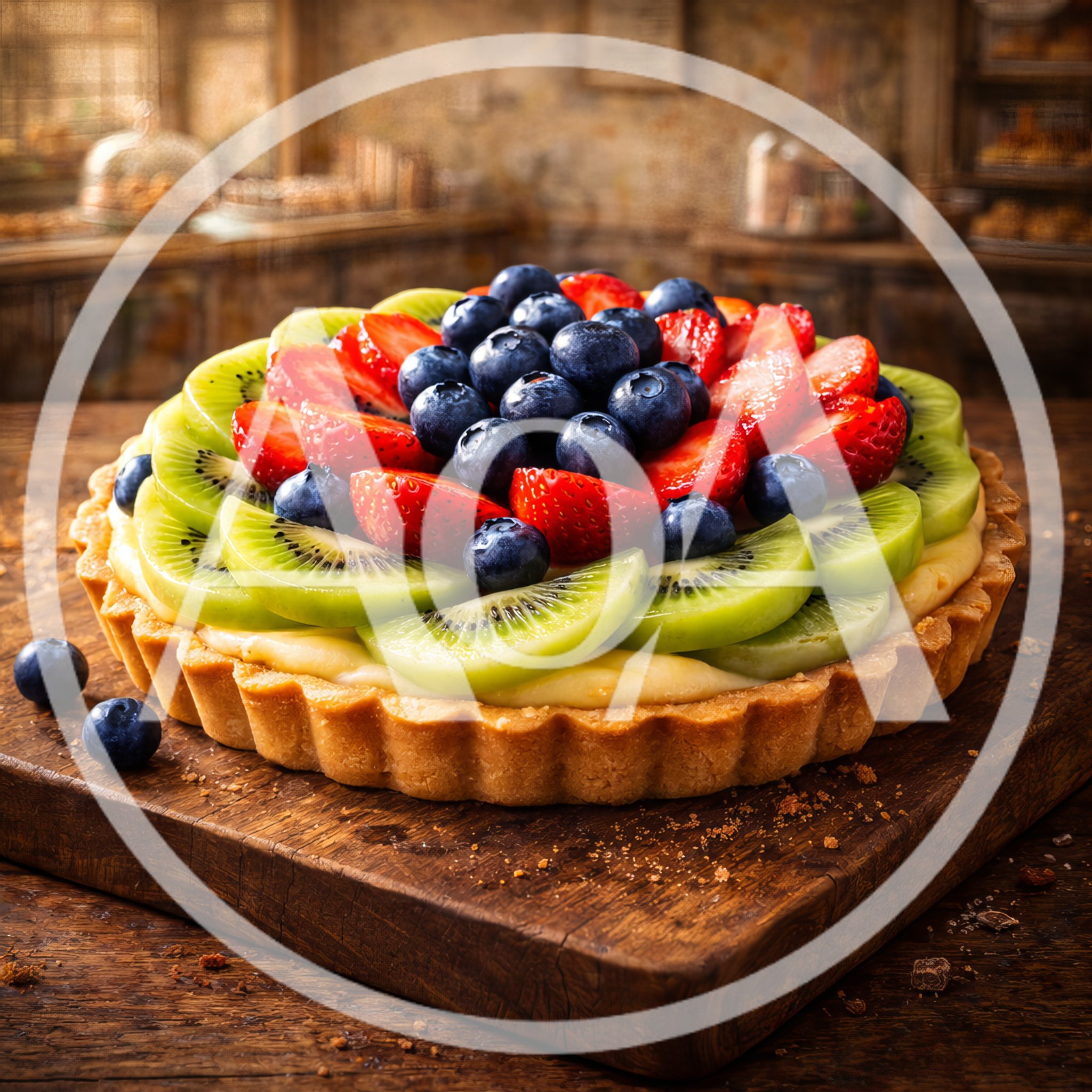 Fresh Fruit Tart With Berries And Kiwi