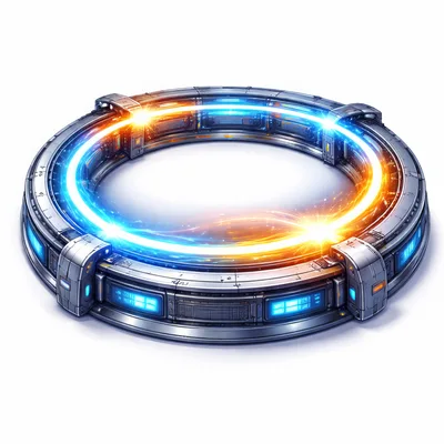 Futuristic Sci-Fi Portal Ring With Glowing Energy