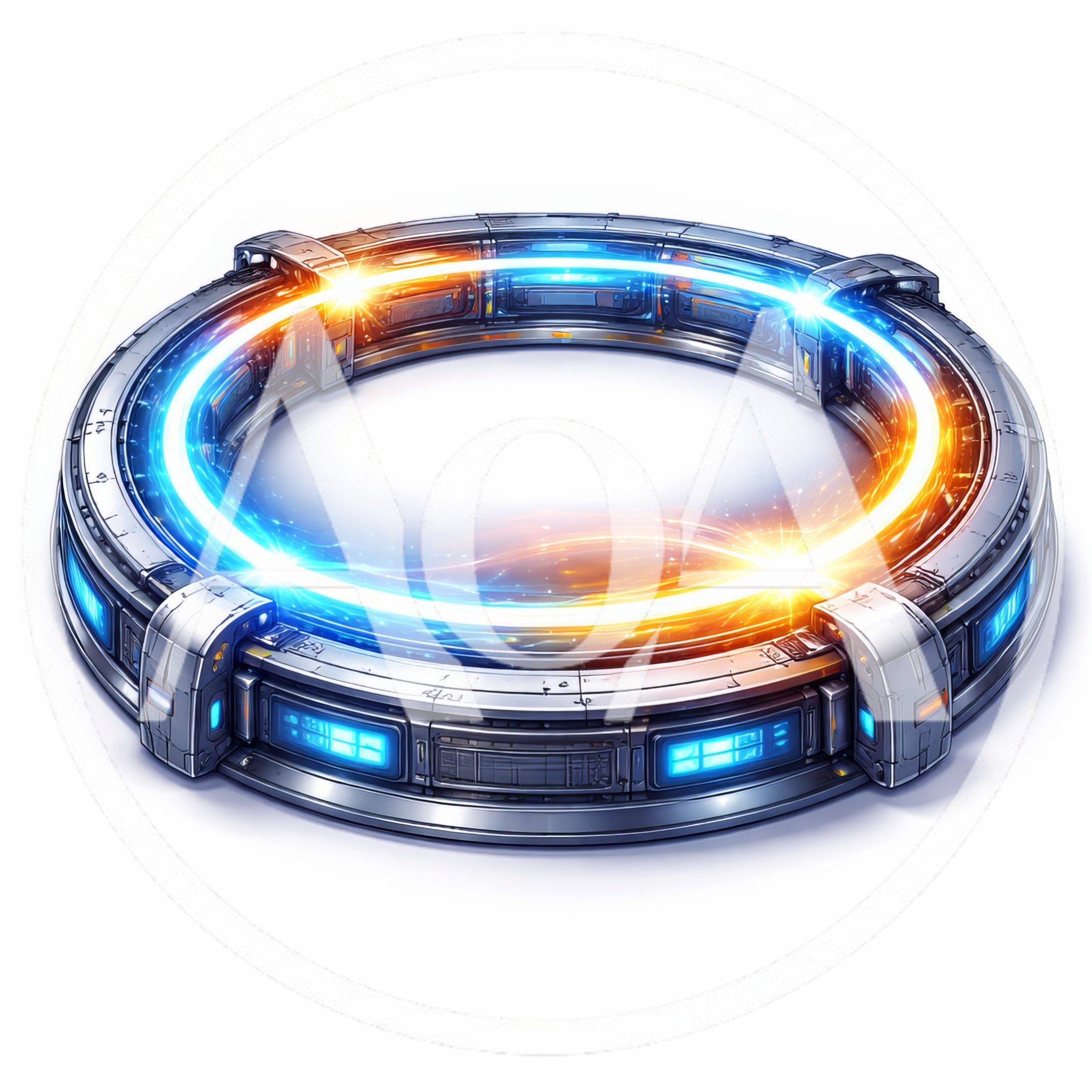 Futuristic Sci-Fi Portal Ring With Glowing Energy