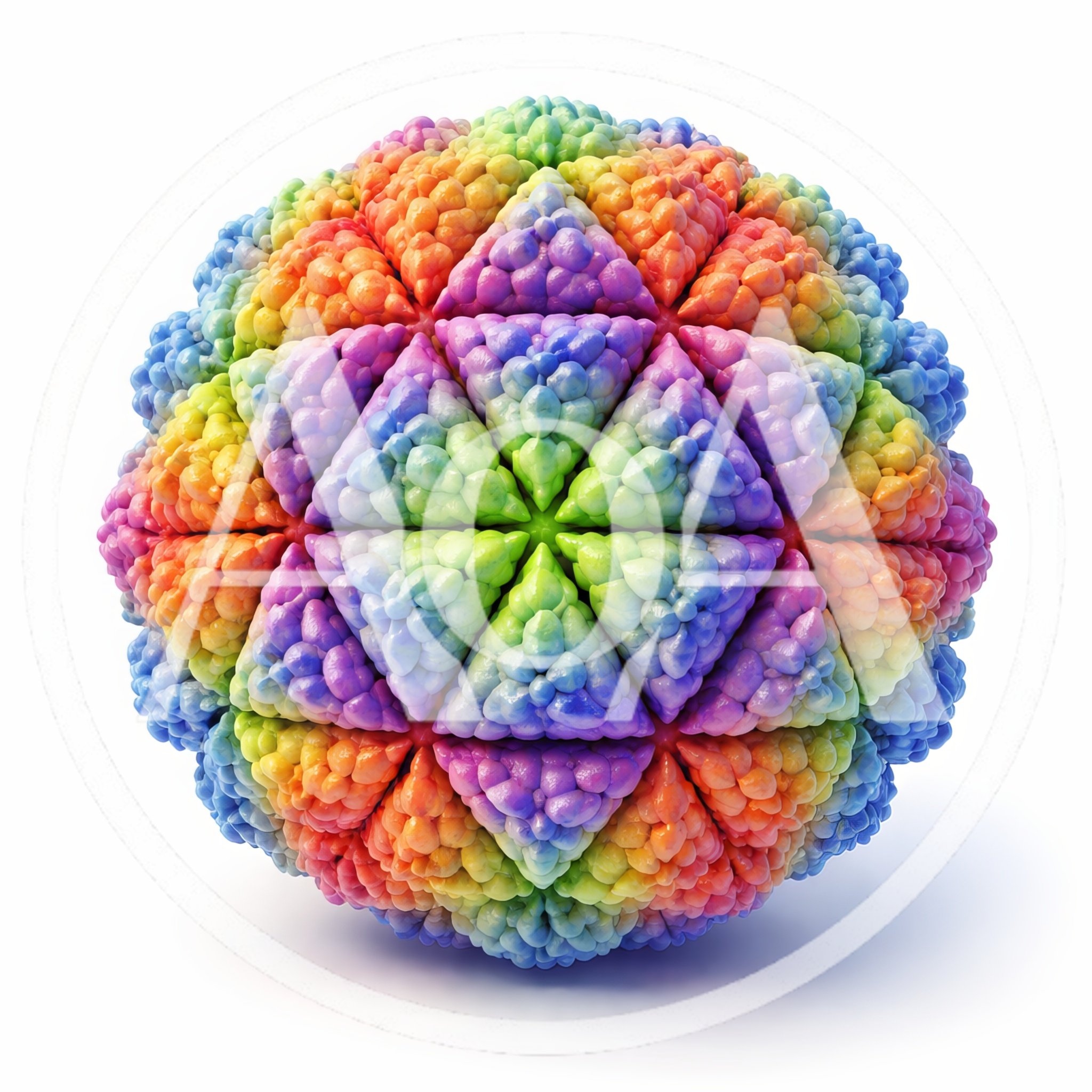 Icosahedral Viral Capsid Structure 3D Render
