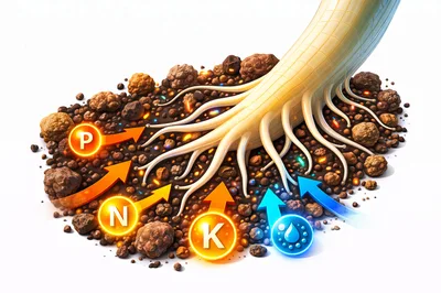 Plant Root System Absorbing Nutrients and Water