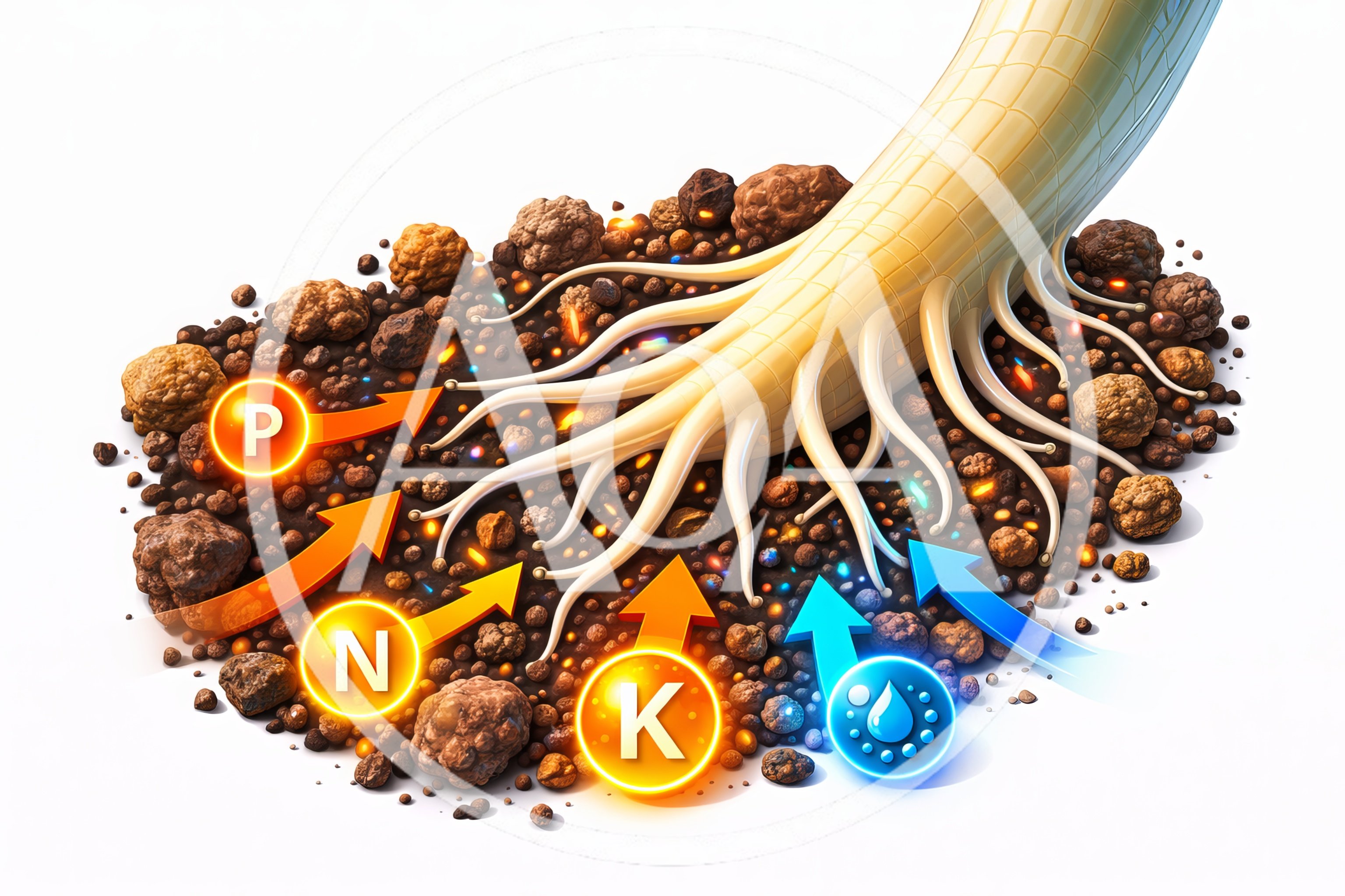 Plant Root System Absorbing Nutrients and Water