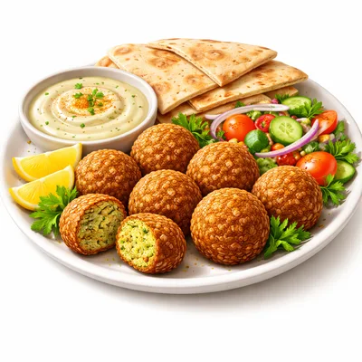 Falafel Platter With Hummus And Fresh Salad