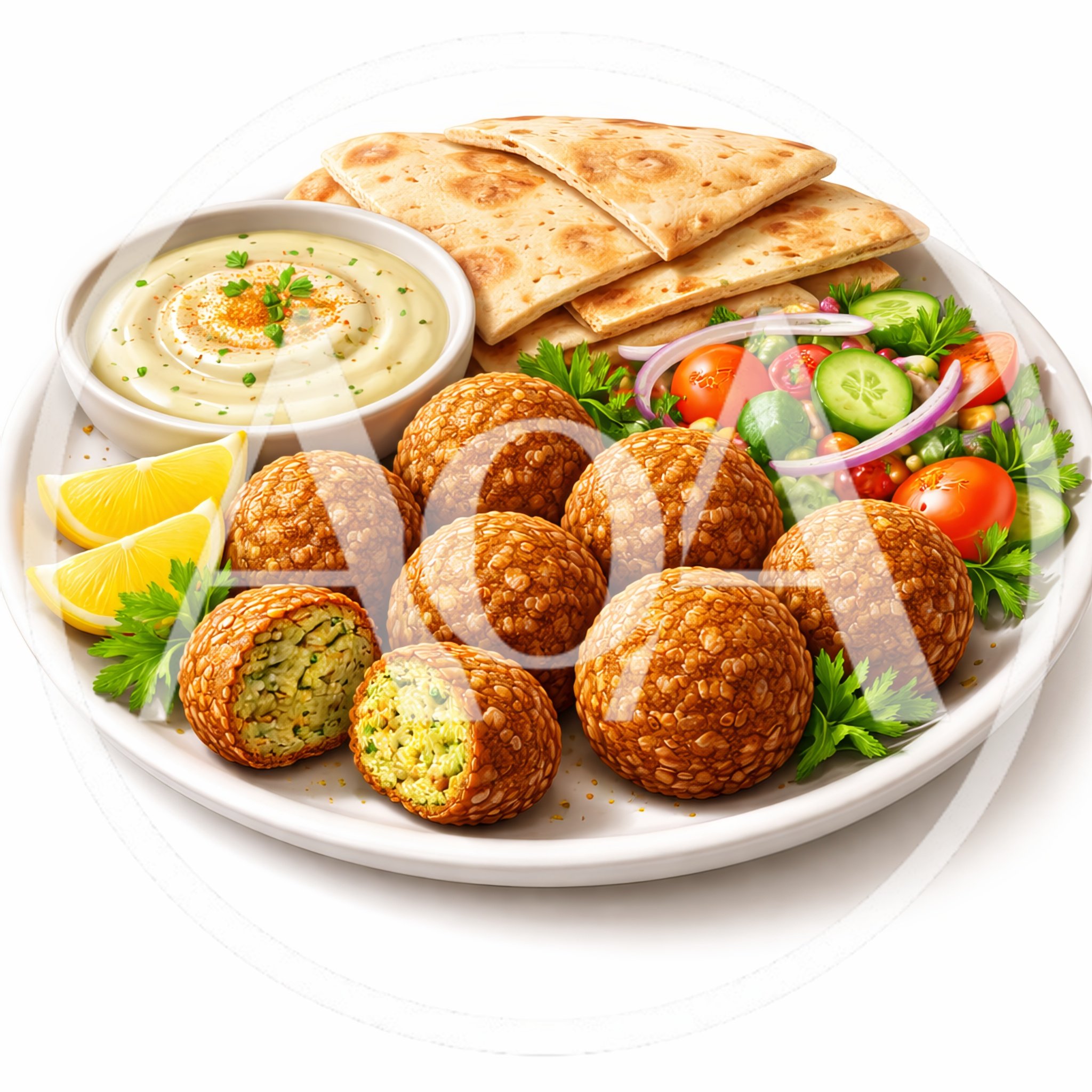 Falafel Platter With Hummus And Fresh Salad
