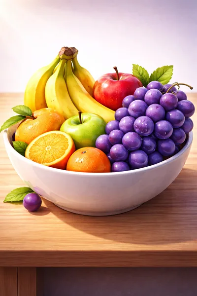 Fresh Assorted Fruits in a White Bowl