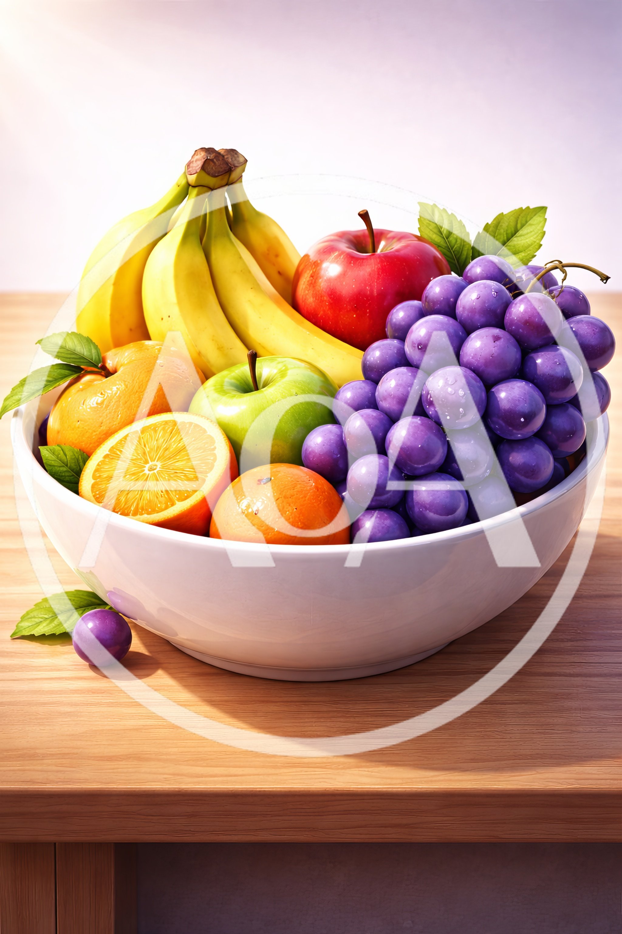 Fresh Assorted Fruits in a White Bowl