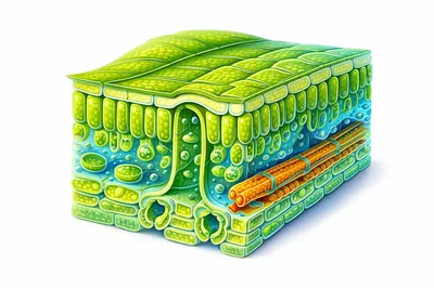 Cross Sectional View Of A Plant Leaf