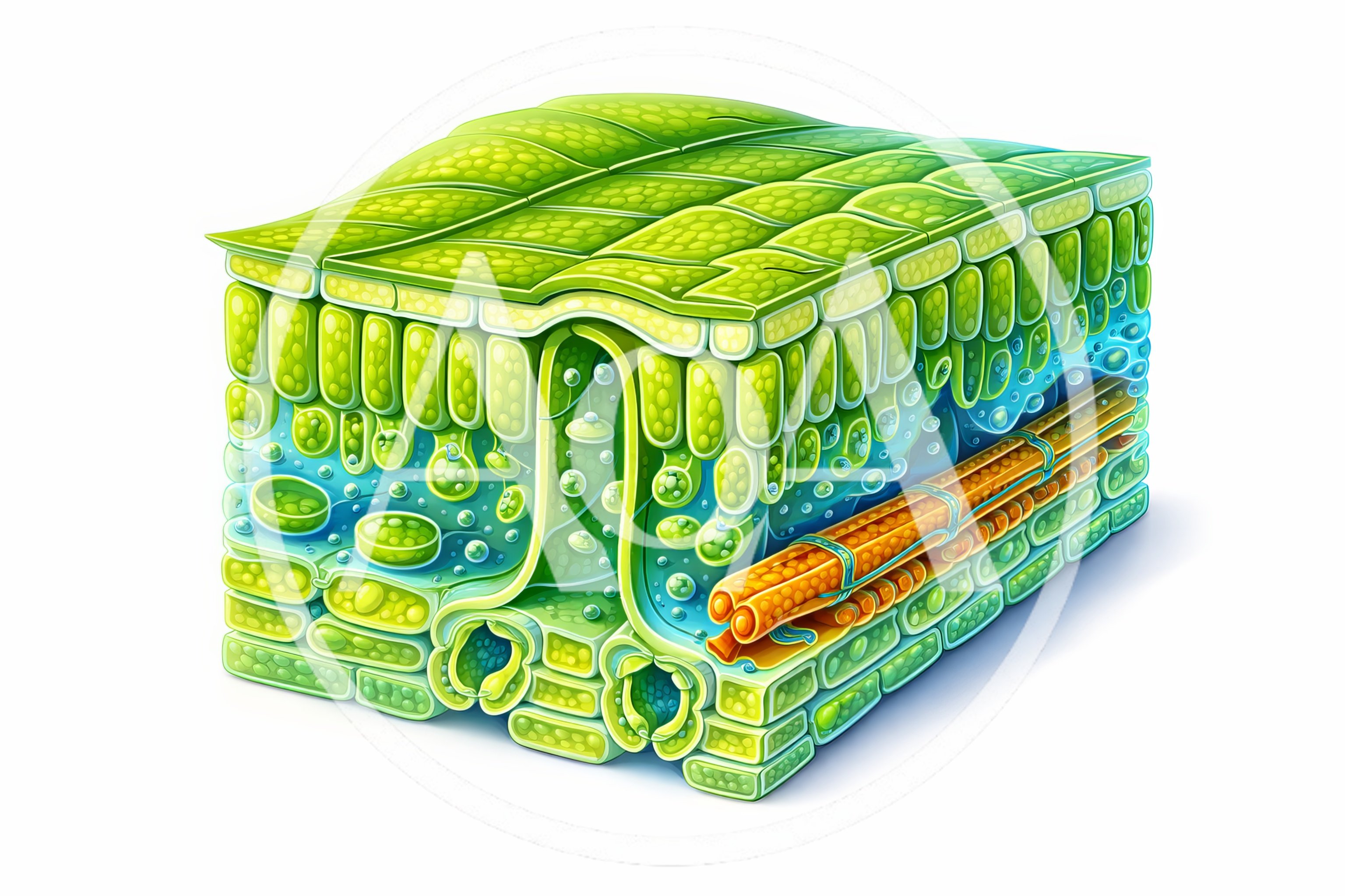 Cross Sectional View Of A Plant Leaf