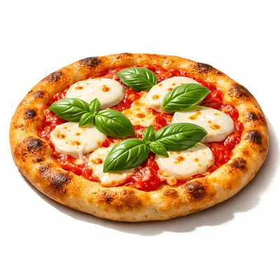 Fresh Margherita Pizza With Basil Leaves