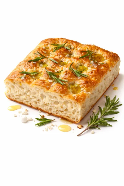 Freshly Baked Rosemary Focaccia Bread With Olive Oil