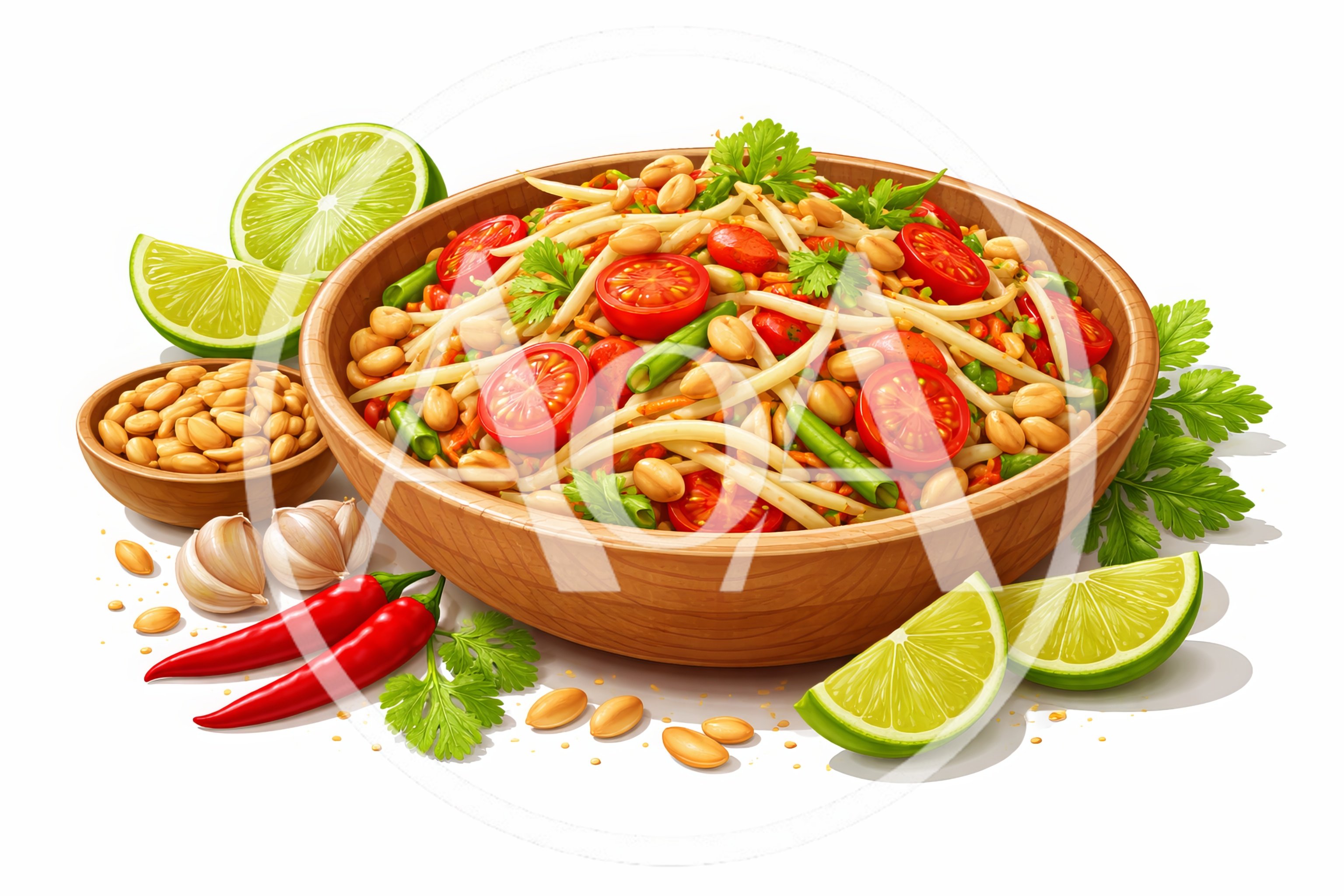 Fresh Thai Papaya Salad With Peanuts And Lime