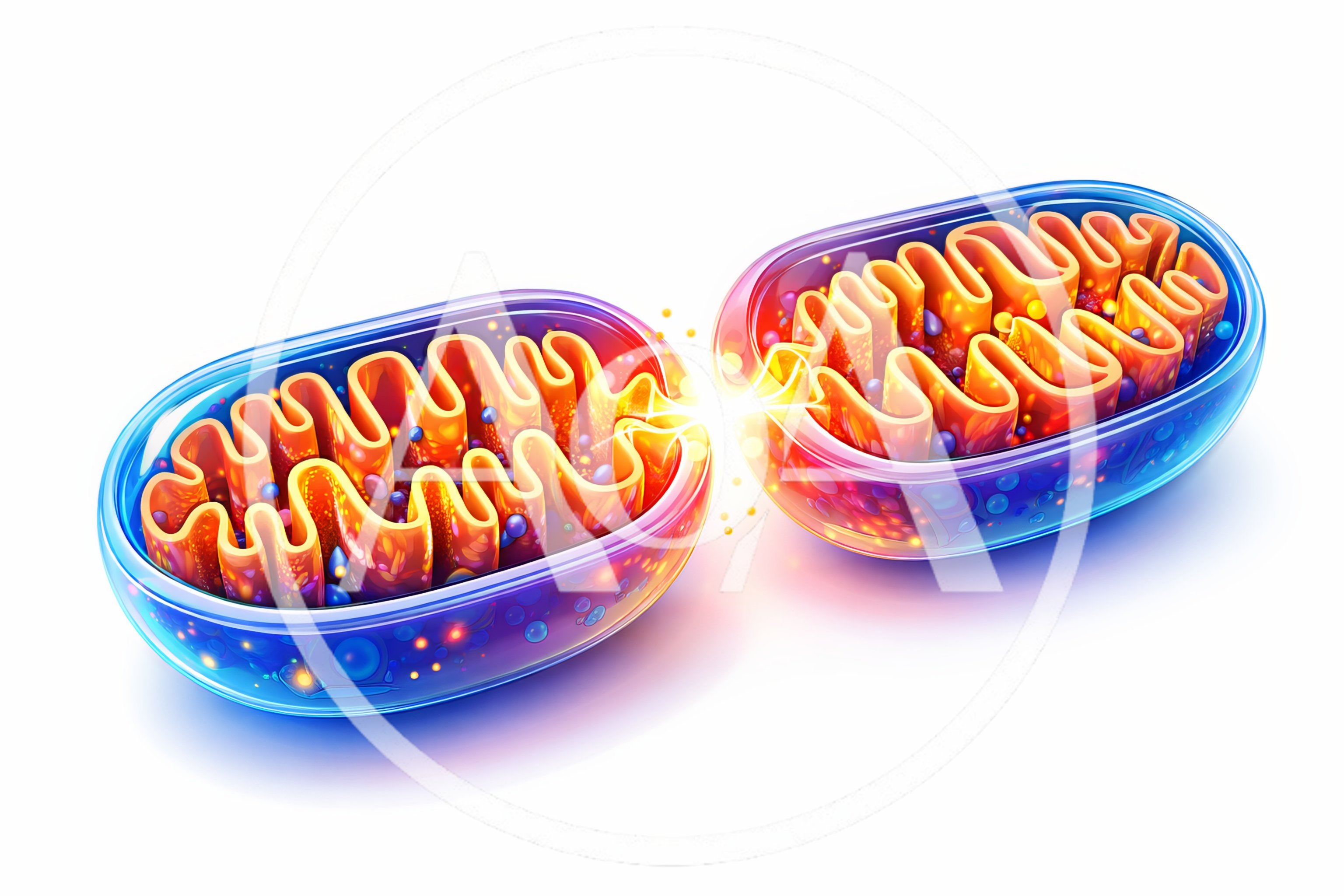 Mitochondria Undergoing Fission Process in Cellular Biology