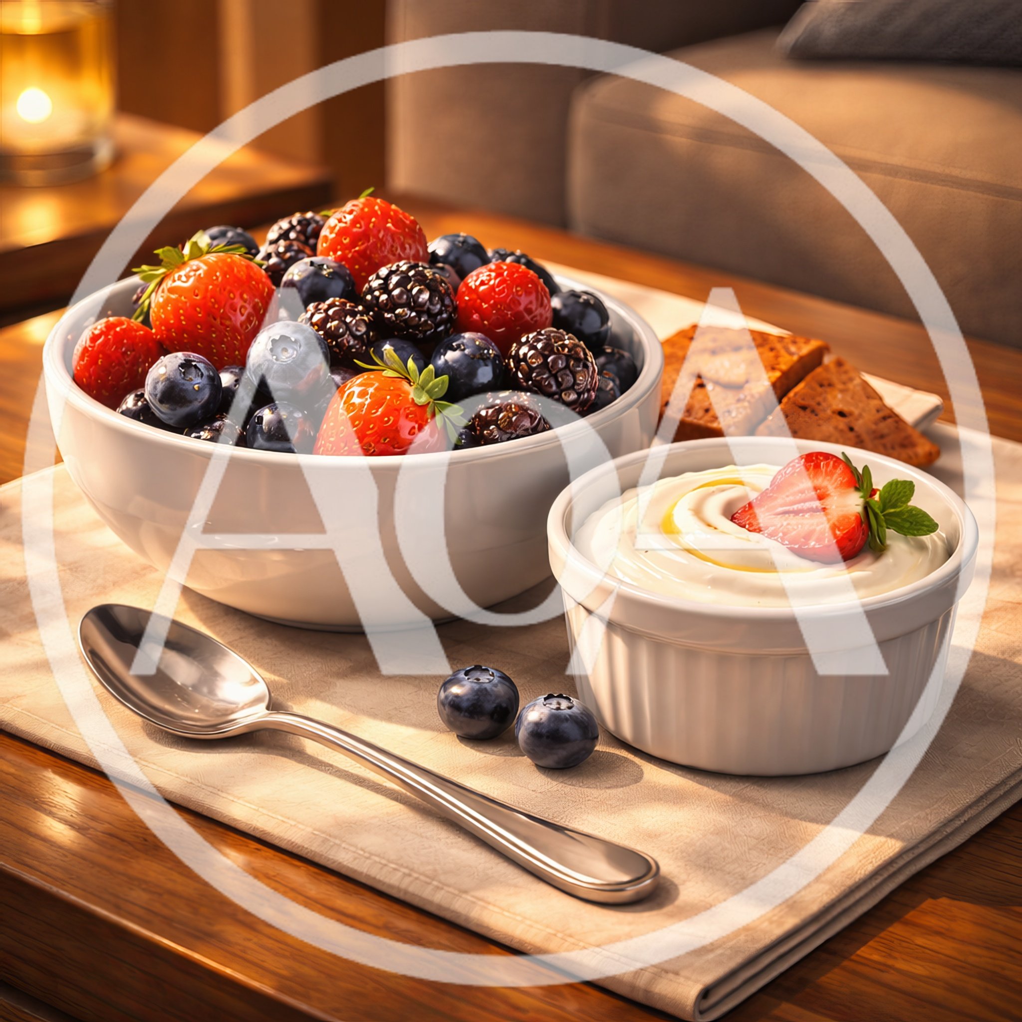 Healthy Breakfast Bowl With Fresh Berries And Yogurt