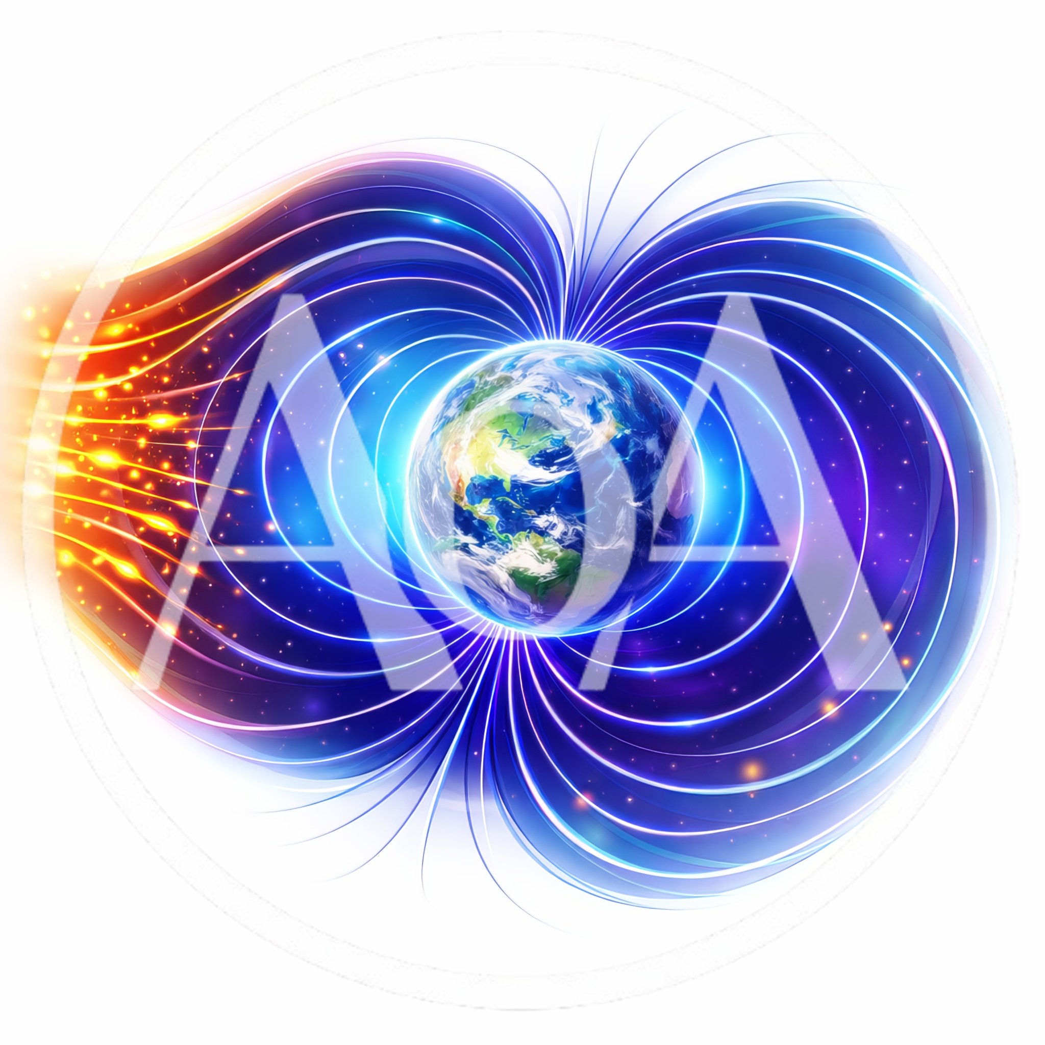 Earth Magnetosphere Interacting With Solar Wind Particles