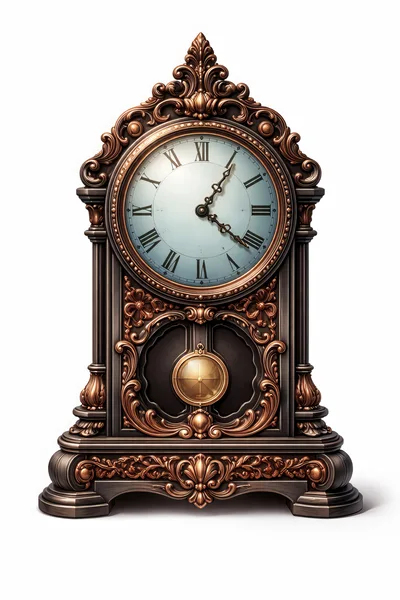 Antique Ornate Mantel Clock With Pendulum