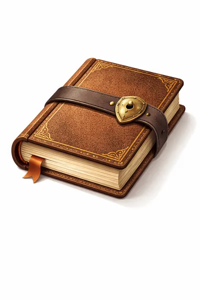 Antique Leather Bound Book With Brass Lock