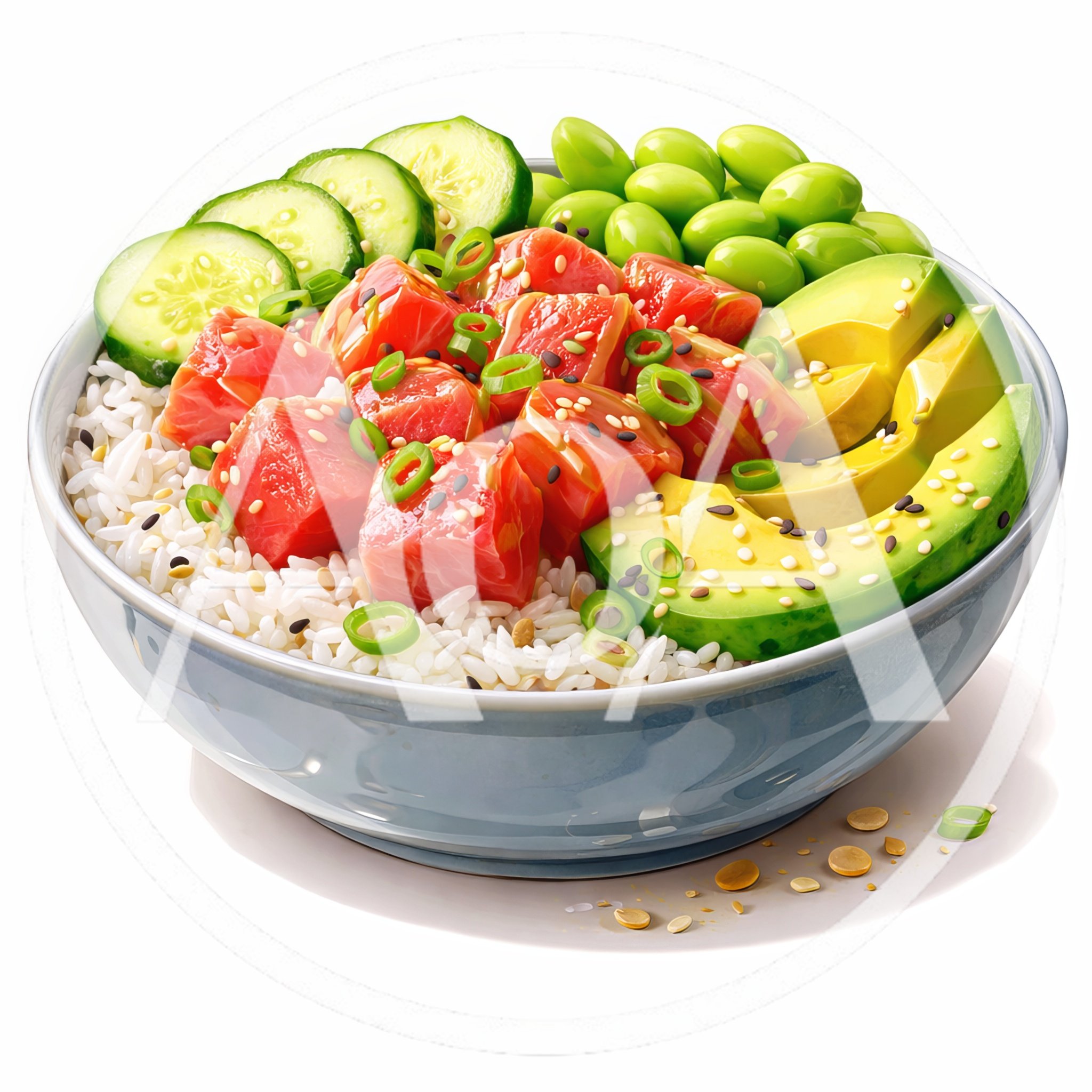 Fresh Tuna Poke Bowl With Avocado And Edamame