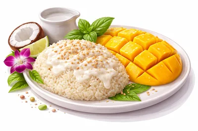 Thai Mango Sticky Rice Dessert Plate