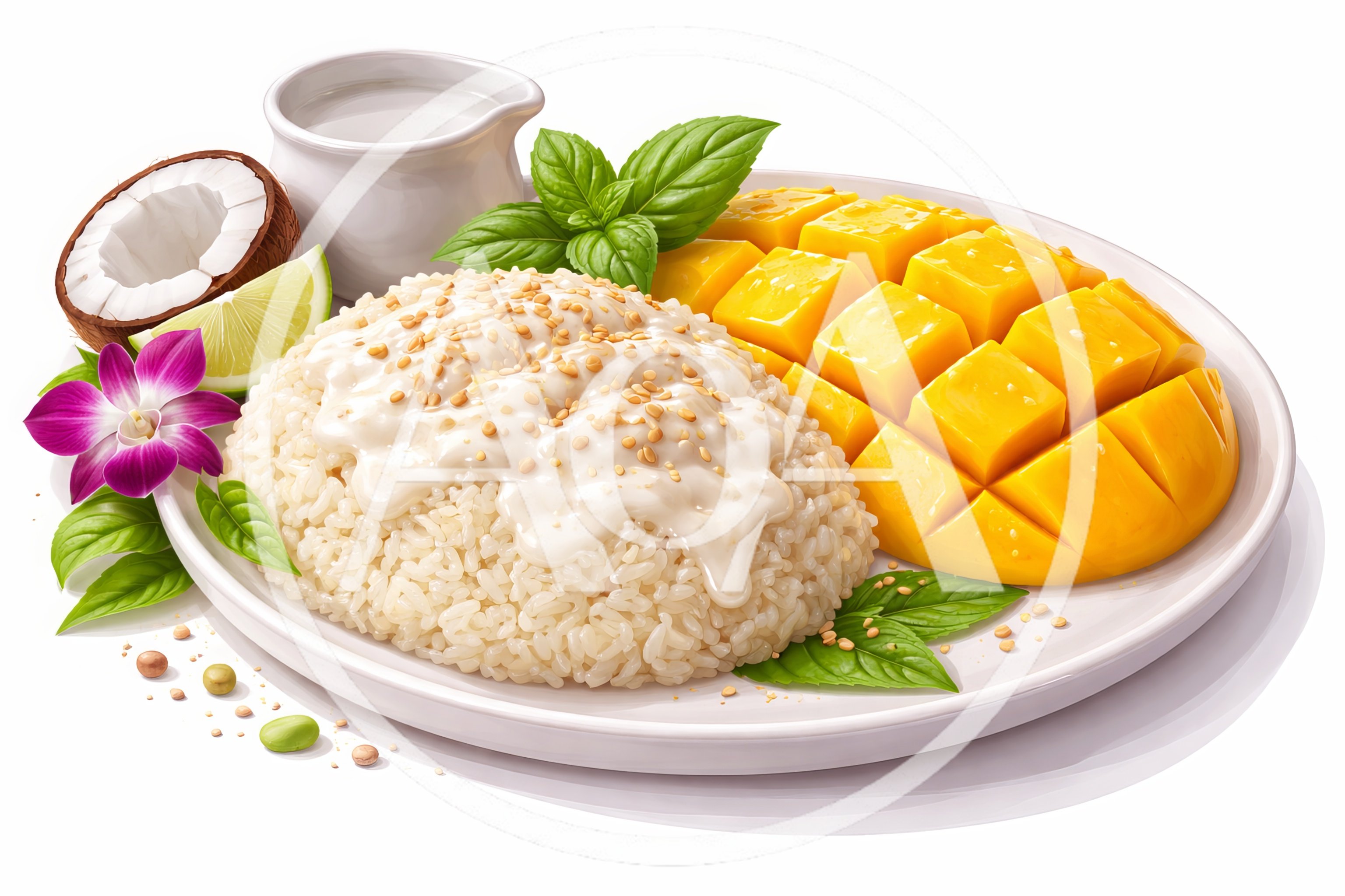 Thai Mango Sticky Rice Dessert Plate