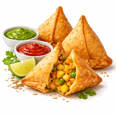 Crispy Vegetable Samosas With Dipping Sauces
