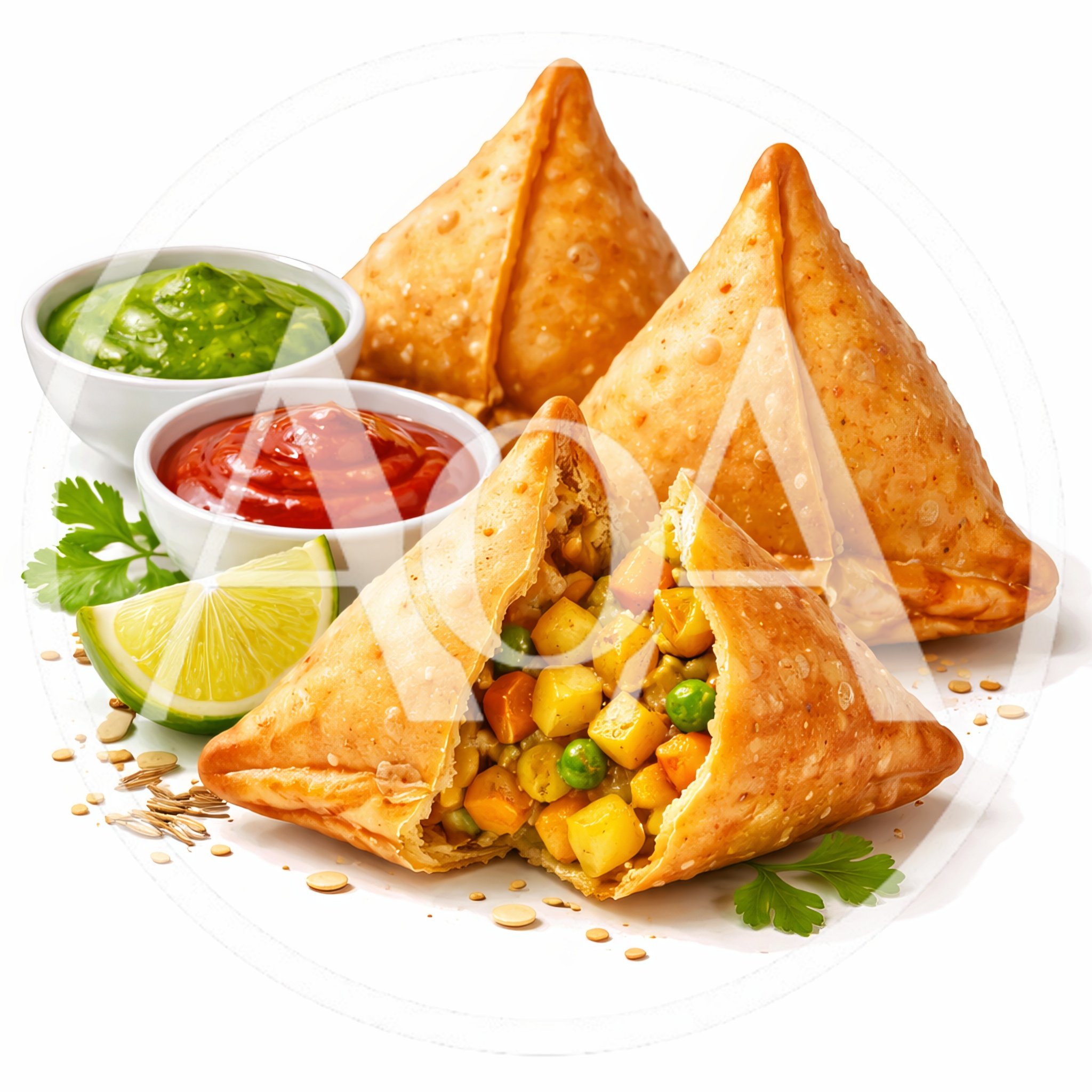 Crispy Vegetable Samosas With Dipping Sauces