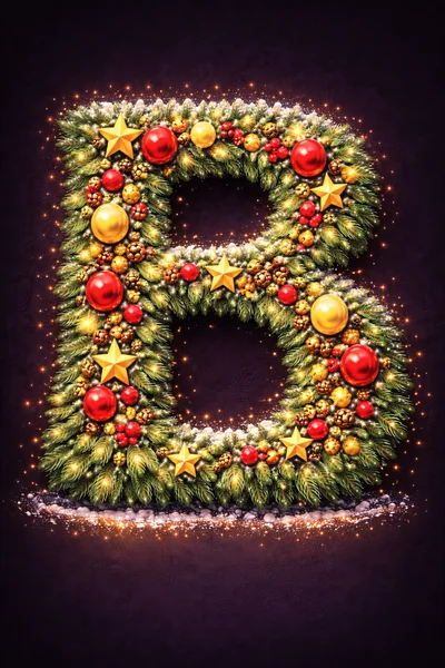 Christmas Wreath Letter B Ornament
