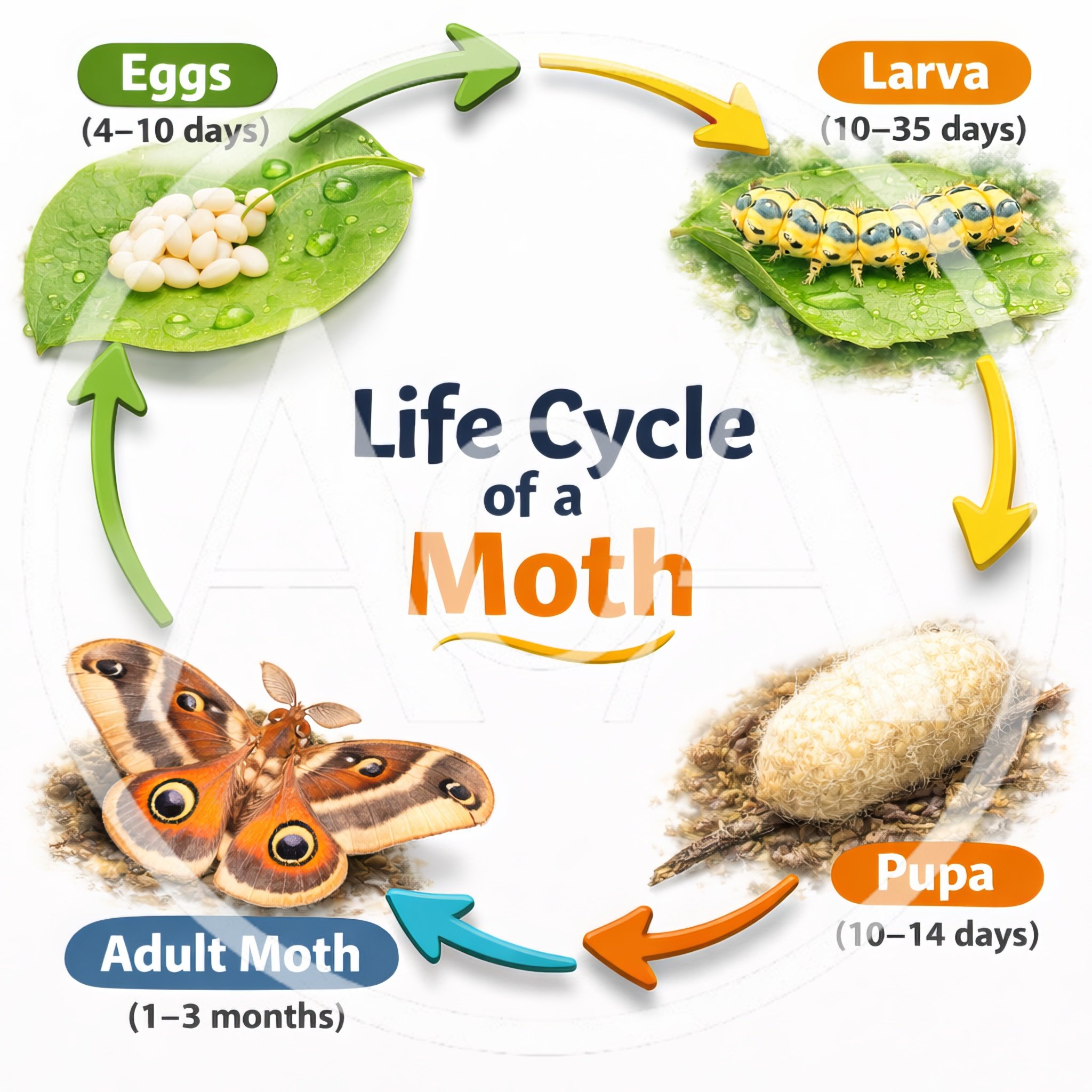 Educational Life Cycle Of A Moth Infographic