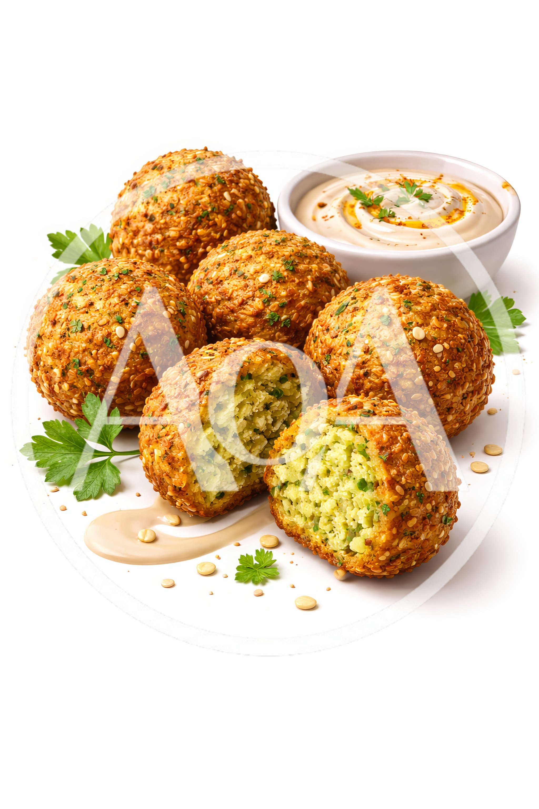 Crispy Falafel Balls With Tahini Sauce