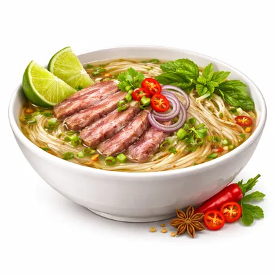 Bowl Of Traditional Vietnamese Beef Pho Soup