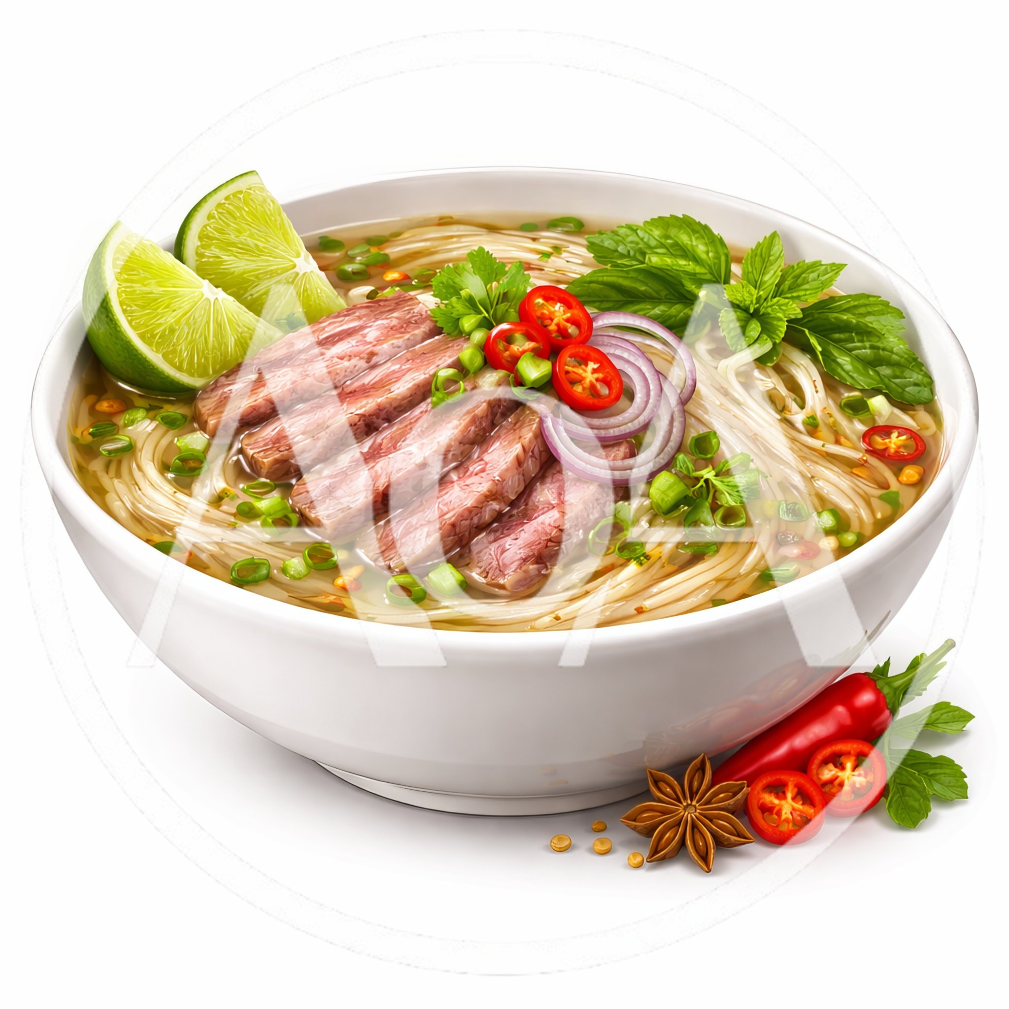 Bowl Of Traditional Vietnamese Beef Pho Soup