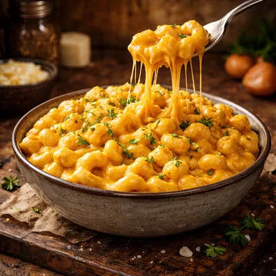 Creamy Macaroni and Cheese in a Rustic Bowl