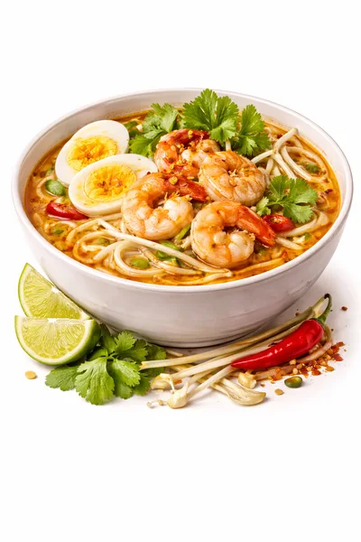 Bowl Of Spicy Shrimp Laksa Noodle Soup