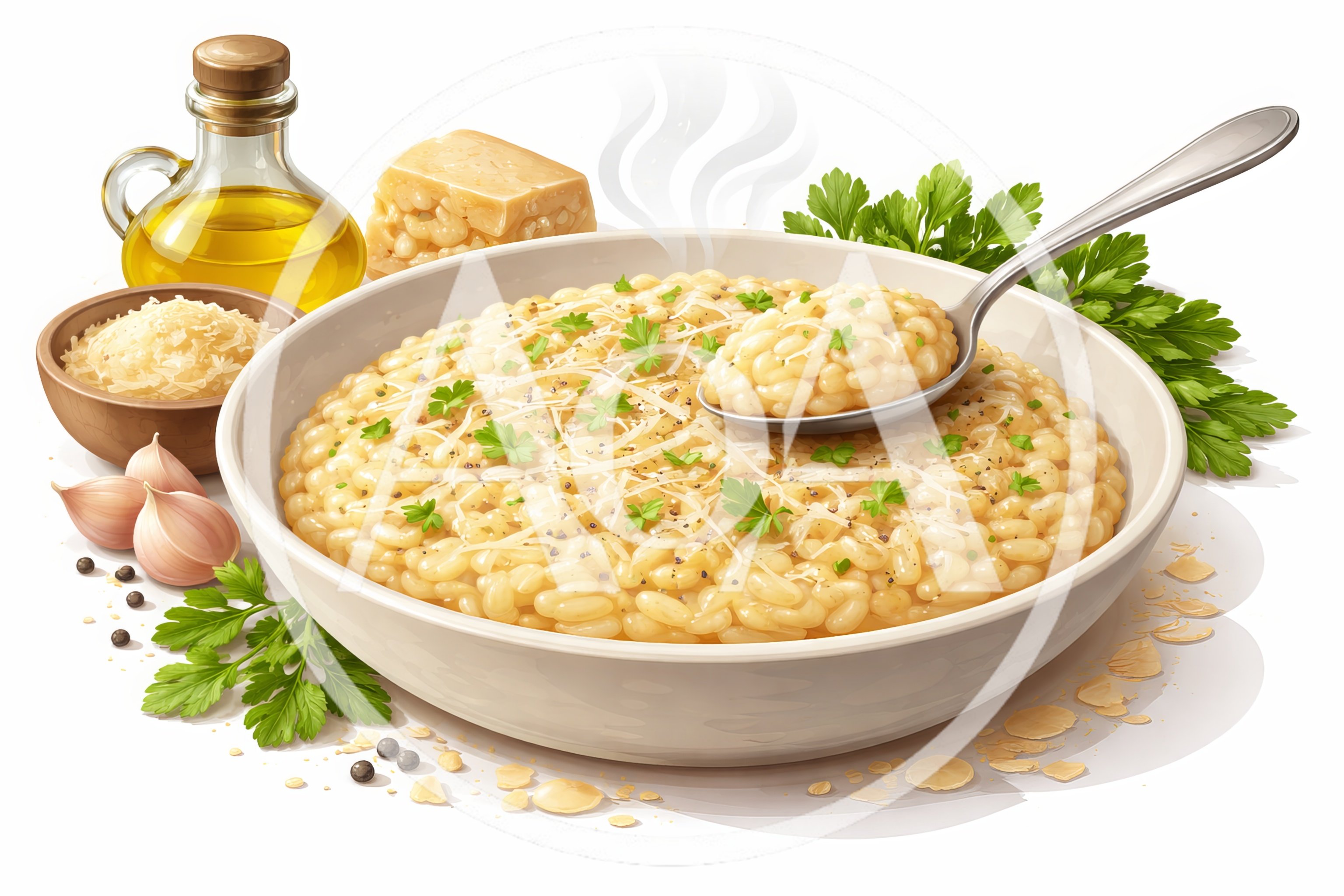 Creamy Risotto Dish With Parmesan And Fresh Herbs