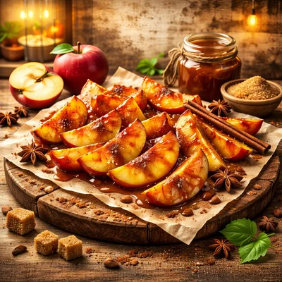 Caramelized Apple Slices With Cinnamon And Spices