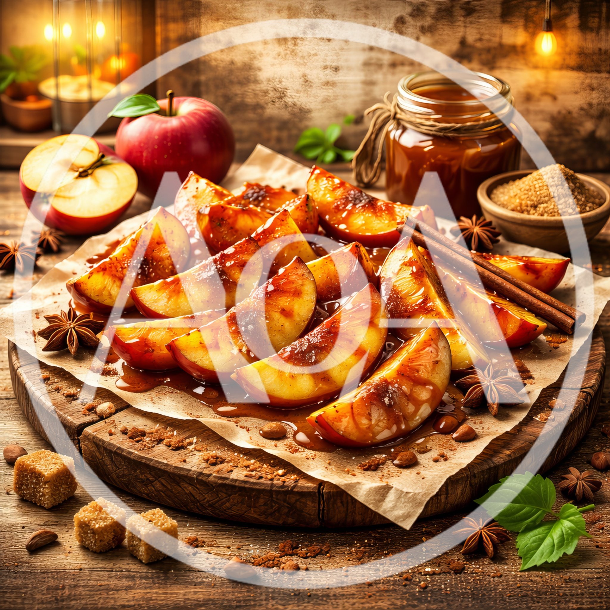 Caramelized Apple Slices With Cinnamon And Spices