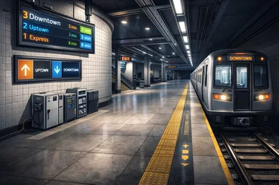 Modern Subway Station Platform With Waiting Train