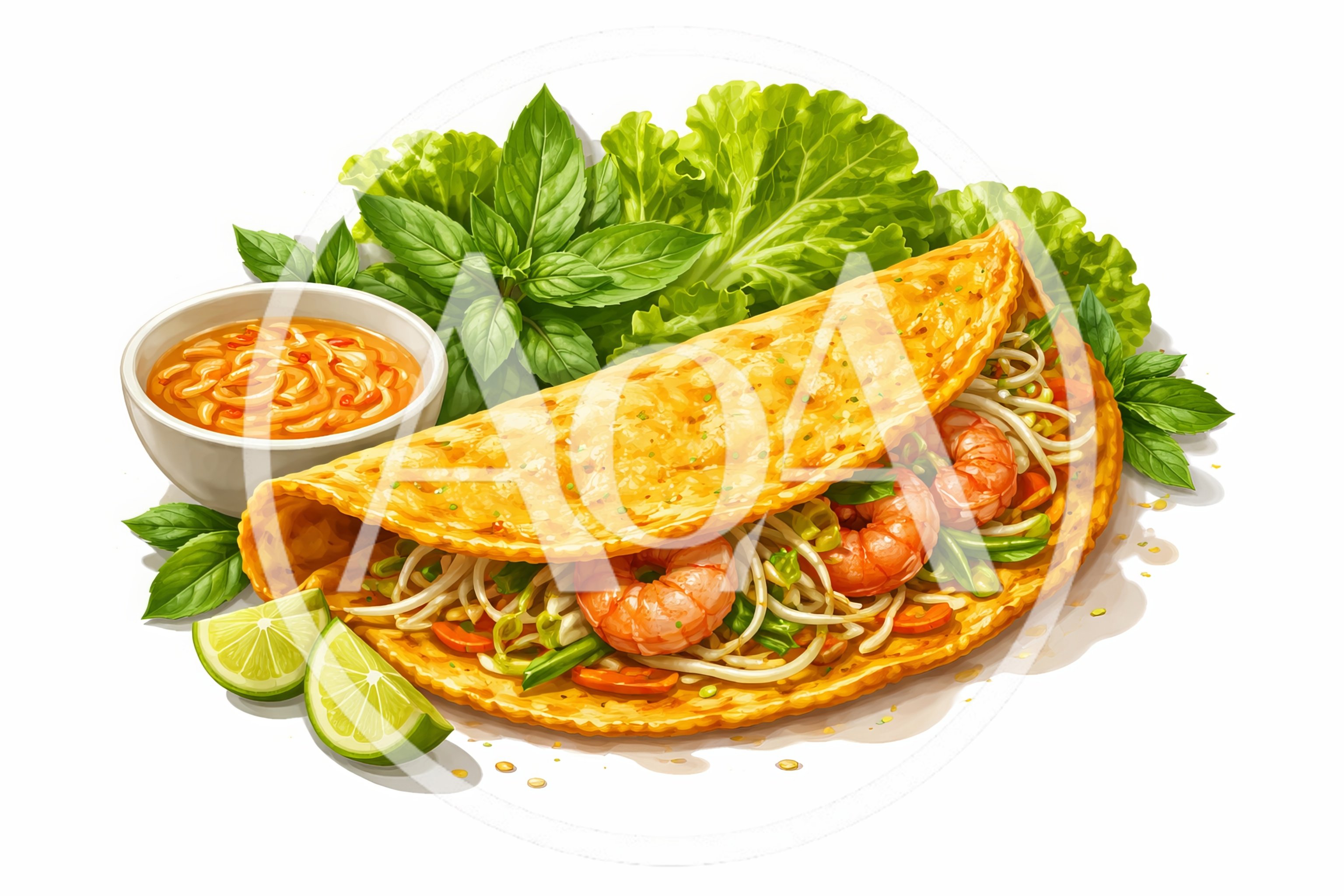 Vietnamese Banh Xeo Savory Crepe With Shrimp
