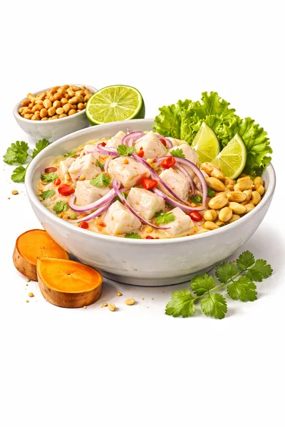 Peruvian Ceviche Bowl With Fish And Sweet Potato