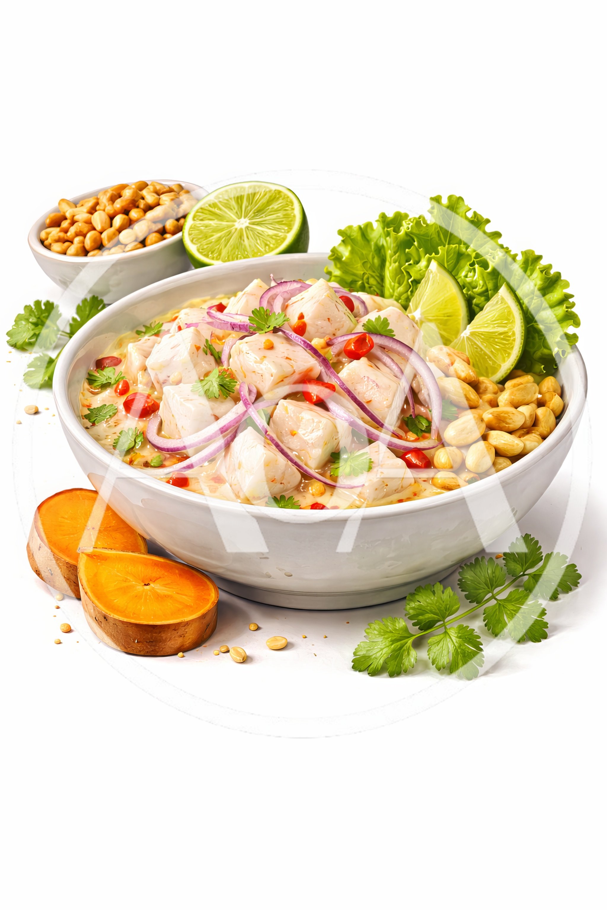 Peruvian Ceviche Bowl With Fish And Sweet Potato