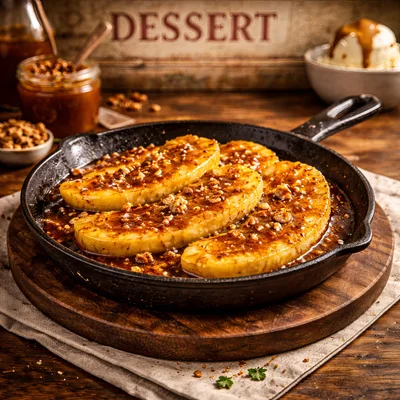 Caramelized Pineapple Slices In A Cast Iron Skillet