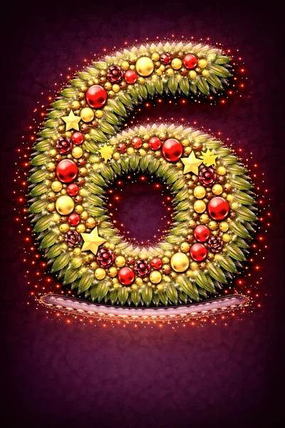 Christmas Number Six Wreath Decoration