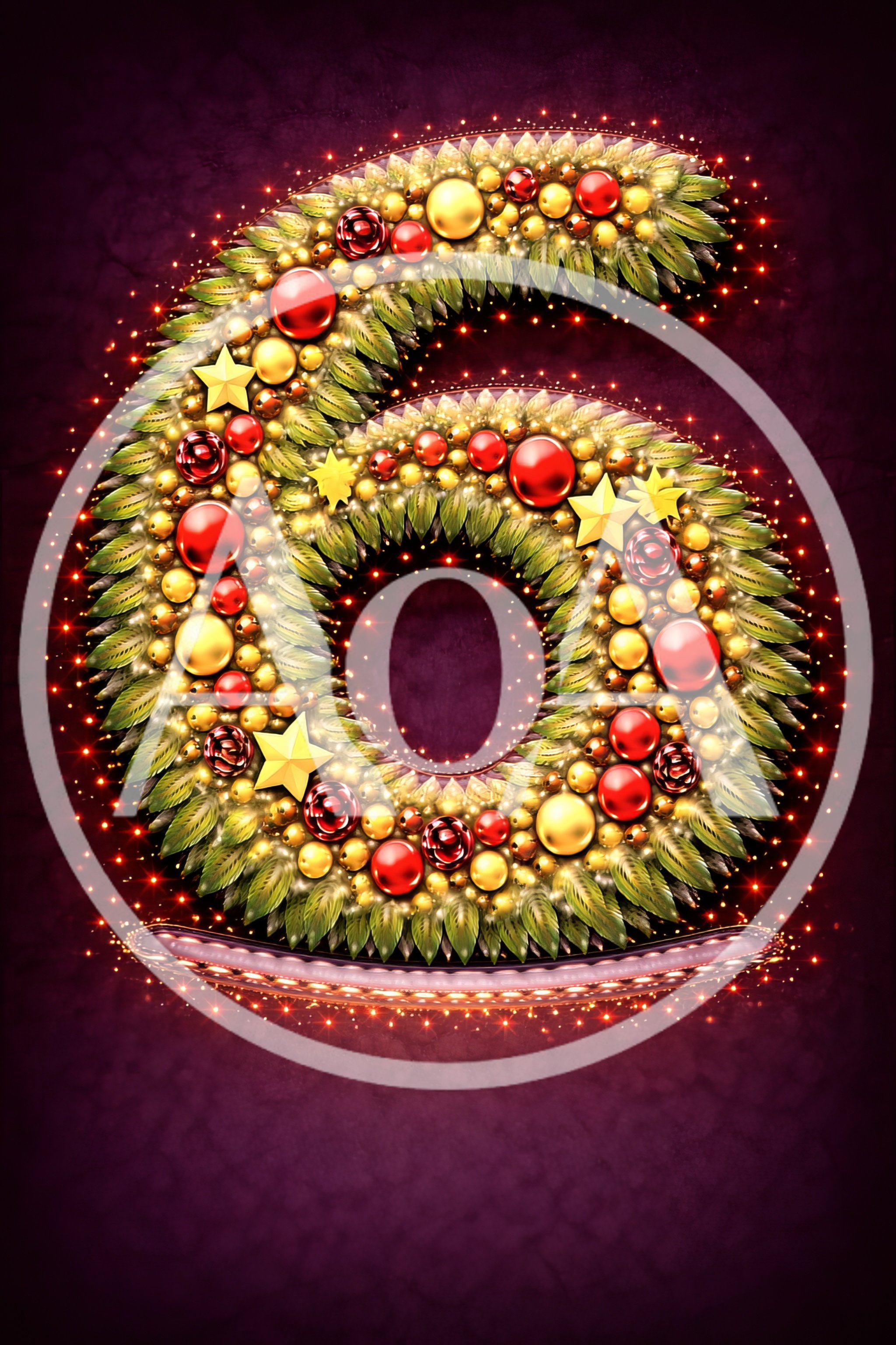Christmas Number Six Wreath Decoration