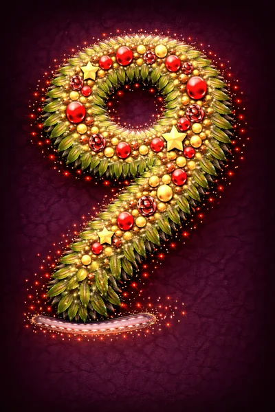 Christmas Wreath Number Nine Decoration