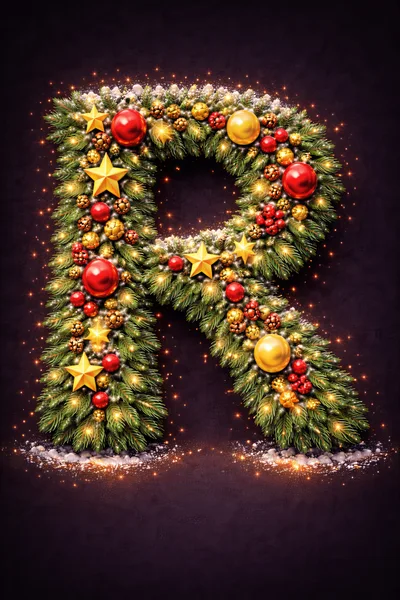 Christmas Wreath Letter R Decoration