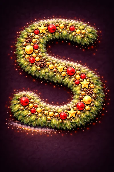 Christmas Wreath Letter S Decoration