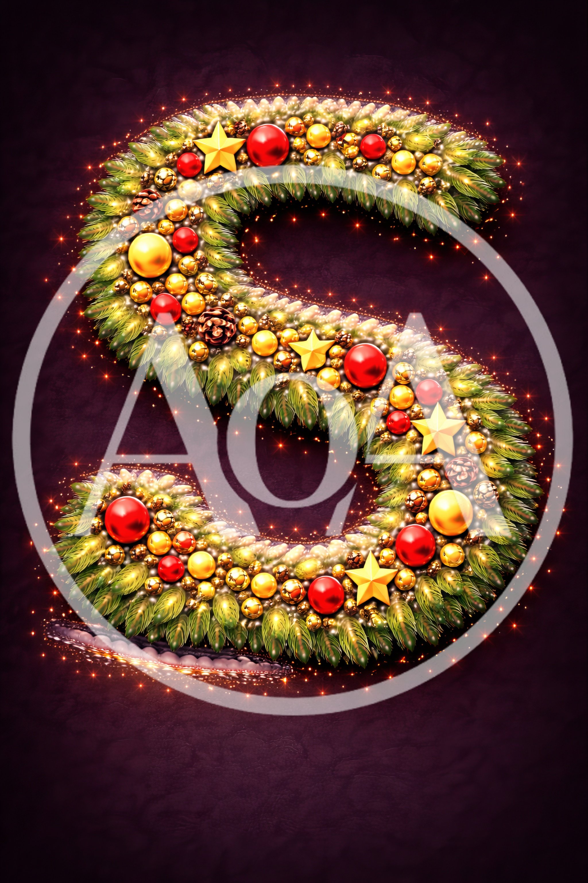 Christmas Wreath Letter S Decoration