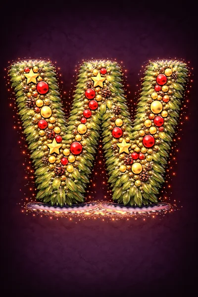 Christmas Wreath Letter W Ornament